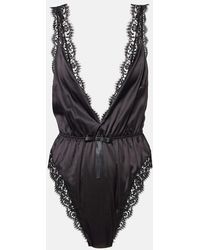 Dolce & Gabbana - Lace-Edge Satin Bodysuit - Lyst