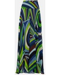 Emilio Pucci - Printed Silk Chiffon Maxi Skirt - Lyst