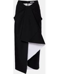 Givenchy - Draped Wool And Mohair Midi Skirt - Lyst