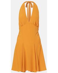 Saint Laurent - A Dos Nu Silk Satin Minidress - Lyst
