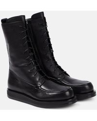 The Row - Patty Leather Combat Boots - Lyst