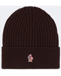 Moncler - Logo Ribbed-Knit Virgin Wool Beanie - Lyst