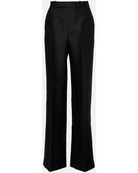 Gucci - Wool And Silk Gabardine Straight Pants - Lyst