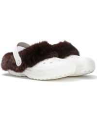 Christopher Kane Fur Croc Shoes - White