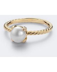 David Yurman - Pearl Classics 18Kt Ring With Freshwater Pearl And Diamonds - Lyst
