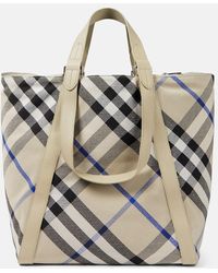 Burberry - Tote Large en jacquard a cuadros - Lyst