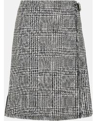 Burberry - Houndstooth High-rise Wrap Skirt - Lyst