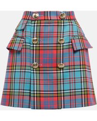 Vivienne Westwood - Mini-jupe a taille haute en laine a carreaux - Lyst