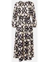 Max Mara - Bedrucktes Maxikleid Nina Aus Seiden-Twill - Lyst