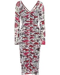 Diane von Furstenberg Abito a stampa floreale in mesh - Rosso
