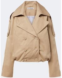 Acne Studios - Cropped Cotton Twill Trench Coat - Lyst