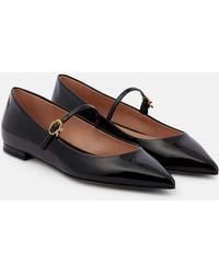 Gianvito Rossi - Ribbon Jane Patent Leather Mary Jane Flats - Lyst