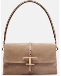 Tod's - T Timeless Mini Suede Shoulder Bag - Lyst