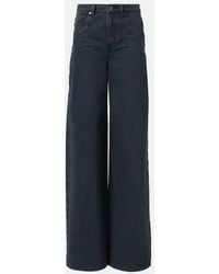 Self-Portrait - Mid-Rise Wide-Leg Jeans - Lyst