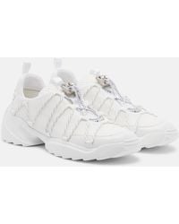 Roger Vivier - Viv' Zag Leather-Trimmed Mesh Sneakers - Lyst