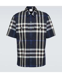 Burberry - Camisa En Mezcla De Algodon A Cuadros - Lyst