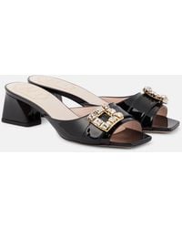 Roger Vivier - Bikiviv Embellished Patent Leather Mules - Lyst