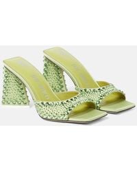 The Attico - Mini Devon Embellished Satin Mules - Lyst