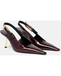 Saint Laurent - Patent Leather Lee Slingback Pumps 75 - Lyst