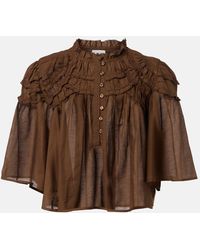 Isabel Marant - Ruffled Cotton-Blend Top - Lyst