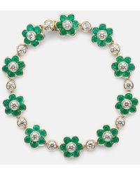 Anita Ko - Flora 18Kt Bracelet With Emeralds And Diamonds - Lyst
