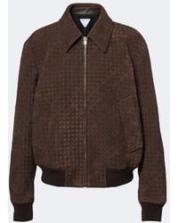 Bottega Veneta - Intrecciato Suede Blouson Jacket - Lyst