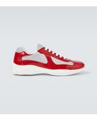 Prada - America's Cup Patent Leather & Technical Fabric Sneakers - Lyst