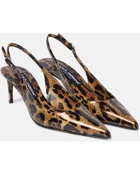 Dolce & Gabbana - Lollo Printed Leather Slingback Pumps - Lyst