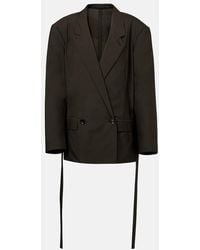 Lemaire - Blazer De Algodon Y Seda Con Cinturon - Lyst