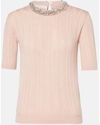Valentino - Embellished Virgin Wool Sweater - Lyst