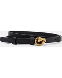 Bottega Veneta Knot Leather Belt in Black | Lyst UK