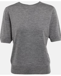 The Row - Wool And Silk T-shirt - Lyst