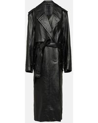 Balenciaga - Cocoon Leather Trench Coat - Lyst