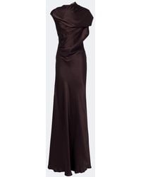 TOVE - Saige Gathered Satin Gown - Lyst