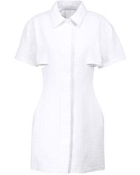 Givenchy Cutout Jacquard Denim Shirt Dress - White