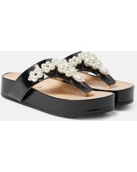 Simone Rocha - Embellished Leather Thong Sandals - Lyst
