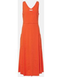 Vince - Midikleid Aus Einem Leinengemisch - Lyst