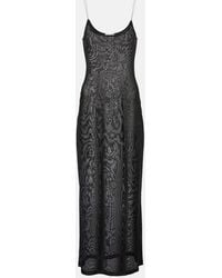 Alaïa - Vestido Midi De Punto Semitransparente - Lyst