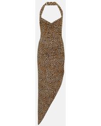 Norma Kamali - Cayla Leopard-Print Asymmetric Maxi Dress - Lyst