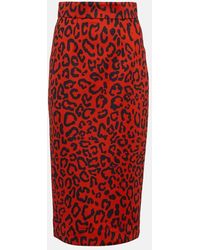 Dolce & Gabbana - Warp-knit Jersey Skirt With Leopard Print - Lyst