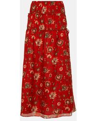 Sir. The Label - Reyes Printed Cotton And Silk Maxi Skirt - Lyst