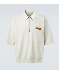 Bottega Veneta - Zip-Up Cotton Jersey Polo Shirt - Lyst