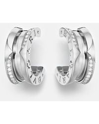 BVLGARI - B.Zero1 18Kt Hoop Earrings With Diamonds - Lyst