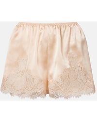 Doen - Iona Lace-Trimmed Silk Shorts - Lyst