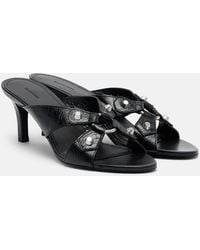Balenciaga - Cagole Leather Mules - Lyst