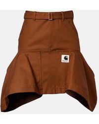 Sacai - X Carhartt Minifalda De Lona De Algodon - Lyst