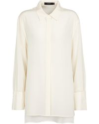 JOSEPH Bold Silk Crêpe De Chine Shirt - White