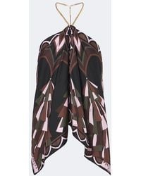 PUCCI - Baiadera Halterneck Silk Twill Top - Lyst