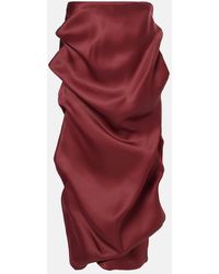 KHAITE - Olula Draped Silk Gazar Maxi Skirt - Lyst