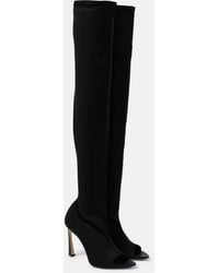 Victoria Beckham - Peep Toe Over-the-knee Boots - Lyst